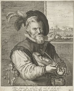 Starý houslista od Adriaen Matham