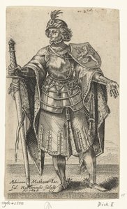 Portrét Dirka I., hraběte z Holandska - Hrabě a hraběnka z Holandska (název série) od Adriaen Matham