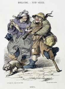 Gueux hraje pouliční hudbu, Holandsko, XVII. století. od Adriaen Pietersz van de (after) Venne