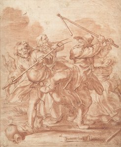 Bojovníci, 1600-62 (křída na papíře)