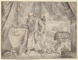 Studie pro „Muž s brýlemi mluví“ od Adriaen Pietersz van de Venne
