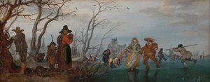 Zima (zábava na ledě) od Adriaen Pietersz van de Venne