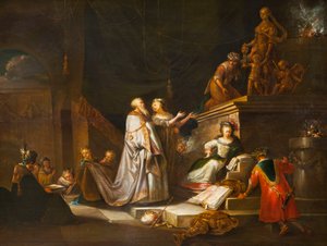 Modloslužba krále Šalamouna. od Adriaen Verdoel