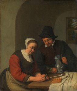 Důvěrný chat Pár v interiéru od Adriaen van Ostade