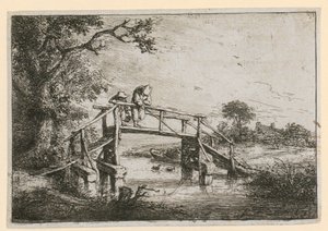 Rybáři na mostě od Adriaen van Ostade