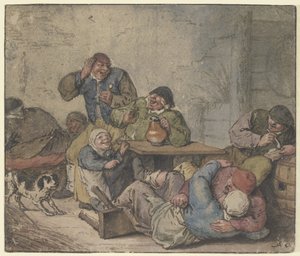 Rozjaření rolníci v hostinci od Adriaen van Ostade
