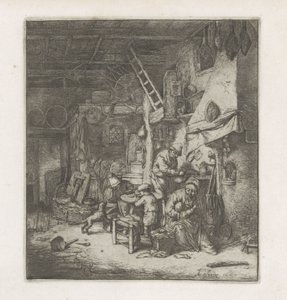 Farmářova rodina v interiéru od Adriaen van Ostade