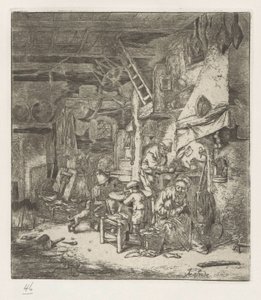 Farmářská rodina v interiéru od Adriaen van Ostade