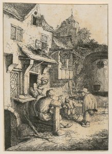 Hrbáč hrající na housle od Adriaen van Ostade