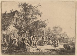 Tanec pod mříží od Adriaen van Ostade