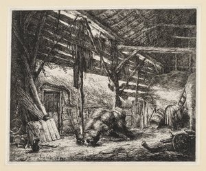 Stodola od Adriaen van Ostade