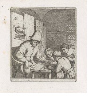 Tři studenti s učitelem od Adriaen van Ostade