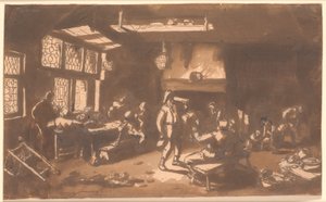 Hostinec s mnoha hosty od Adriaen van Ostade