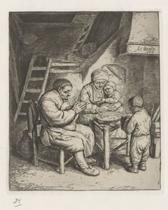 Rodina u stolu k jídlu od Adriaen van Ostade