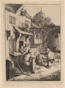 Hrbatý houslista od Adriaen van Ostade