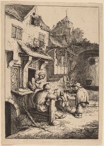 Hrbatý houslista od Adriaen van Ostade