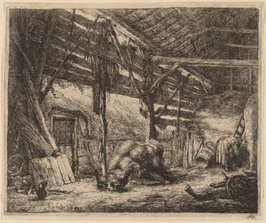 Interiér stodoly od Adriaen van Ostade