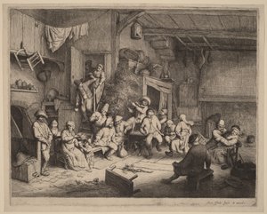Rolníci hodují v hostinci od Adriaen van Ostade