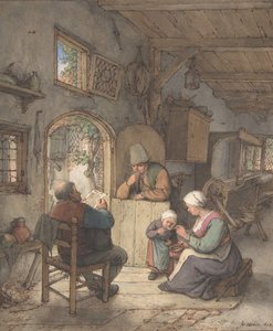 Čtení zpráv na chalupě tkalců, 1673.