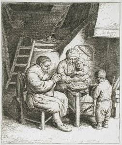 Modlitba před jídlem od Adriaen van Ostade