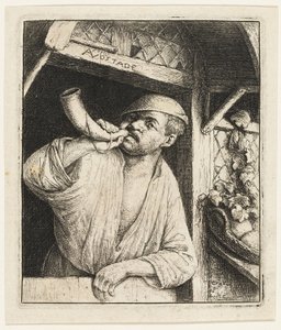 Baker troubí na roh od Adriaen van Ostade