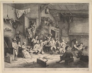 Tanec v hostinci od Adriaen van Ostade