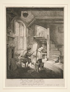 Malíř ve svém ateliéru od Adriaen van Ostade