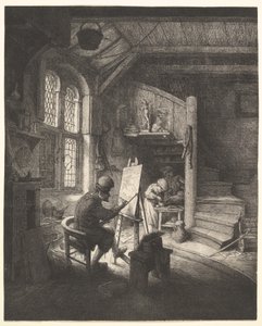 Malíř ve svém ateliéru od Adriaen van Ostade