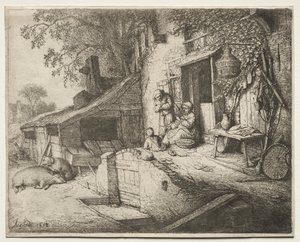 Žena Spinning od Adriaen van Ostade