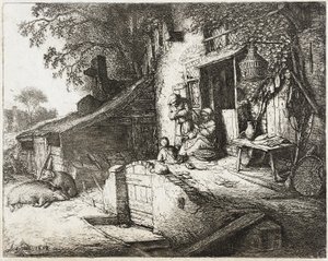 Žena při předení od Adriaen van Ostade
