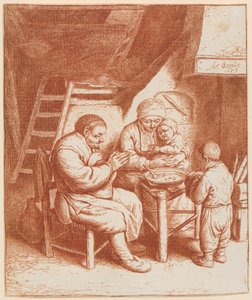 Modlitba před jídlem od Adriaen van Ostade
