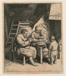 Modlitba před jídlem od Adriaen van Ostade
