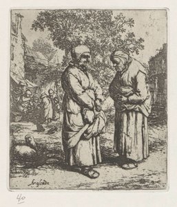 Dvě staré ženy v rozhovoru od Adriaen van Ostade