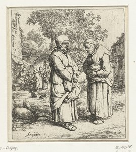 Dvě staré ženy v rozhovoru od Adriaen van Ostade