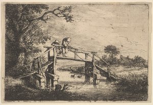 Dva rybáři na mostě, 1647. od Adriaen van Ostade