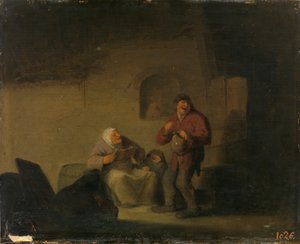 Dva sedláci a zpívající žena od Adriaen van Ostade