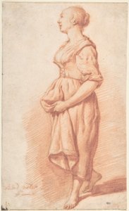 Ein junges Mädchen, das nach links geht od Adriaen van de Velde