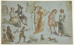Figurové studie od Adriaen van de Velde