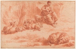 Pastýřka s ovcemi od Adriaen van de Velde
