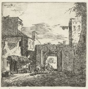 Hostinec u městské brány, 1653 od Adriaen van de Velde