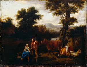 Rolníci a dobytek od Adriaen van de Velde