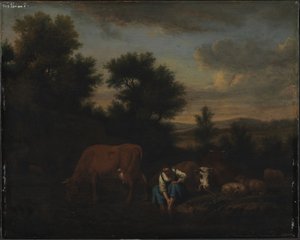 Pastýřka s dobytkem od Adriaen van de Velde