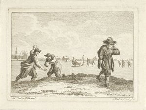 Vrhačky sněhových koulí, vyryté Anthonijem van der Haerem, kolem 1745-85 (lept) od Adriaen van de Velde