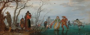 Zima (radost na ledě). 1625 od Adriaen van de Venne