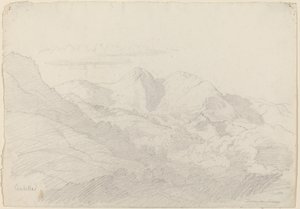 Sabine Hills a Rocca Santo Stefano při pohledu z Civitella od Adrian Ludwig Richter
