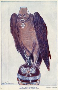 Kreslený film německého generála Ericha von Falkenhayna (1861-1922) (Charognard z Dolního dvora) ve „“Fantasio”” 1916 - Ilustrace Adrien Barrere (1877-1931) od Adrien Barrere