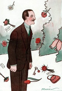 Kreslený film zobrazující francouzského komika Victora Bouchera (1877-1942) - Kresba Adriena Barrere (1877-1931) z Fantasio od Adrien Barrere