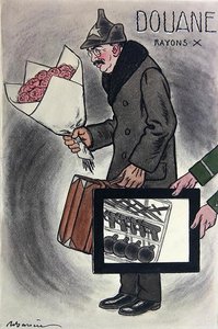 Karikatura sovětského velvyslance ve Francii, Valerian Devgalevsky, z francouzského časopisu 