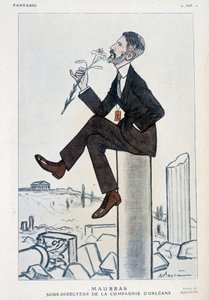Charles Maurras, francouzský politik a spisovatel (1868-1952), zástupce ředitele kampaně v Orleans - Ilustrace Adrien Barrere (1877-1931) ve „“Fantasio““ z 15.5.1923 od Adrien Barrere