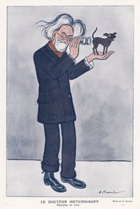Elie Metchnikoff , ruský zoolog (barevný litho) od Adrien Barrere